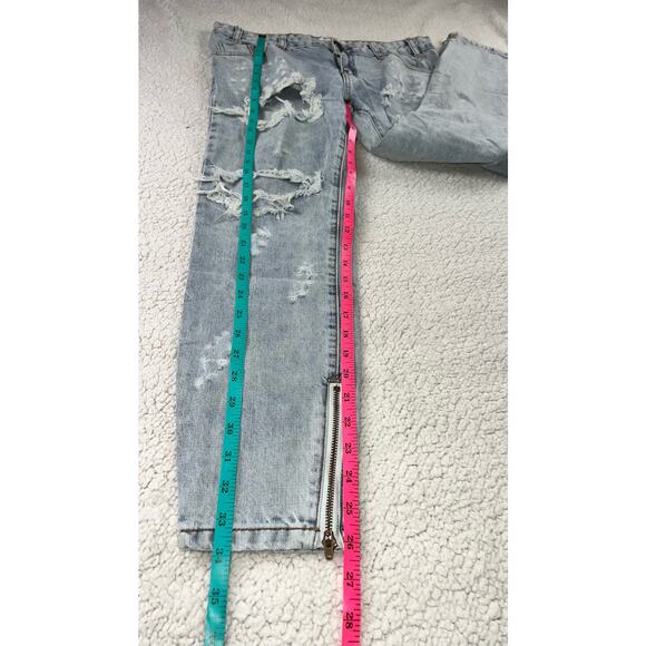One teaspoon Trashed freebirds jeans - low rise skinny leg distressed - sz 28 - Picture 11 of 11